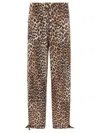 Ganni Leopard Print Satin Cargo Pants