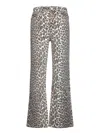 Ganni High-waisted Flared Trousers With Bold Leopard Print In Brown