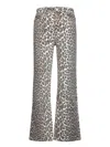 Ganni High-waisted Flared Trousers With Bold Leopard Print In Brown