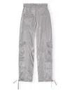 Ganni High-waist Tapered-leg Trousers In Frost Gray