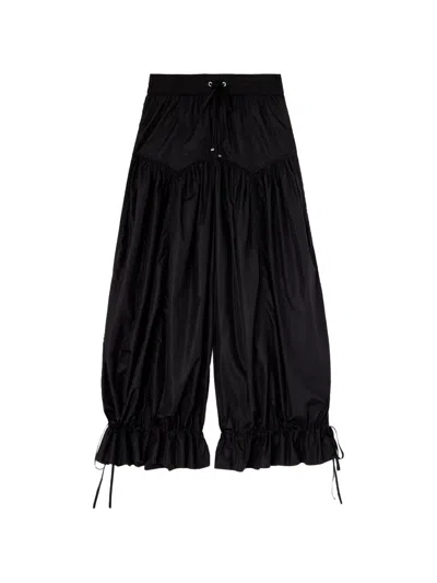 Ganni Trousers In Black Nylon