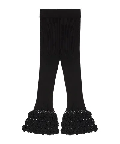 Ganni Trousers In Cotton Crochet In Pink