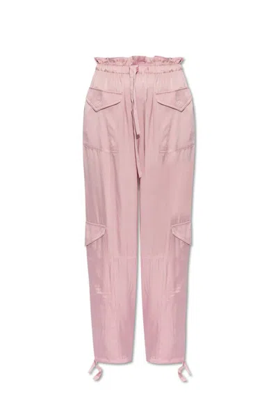 Ganni Trousers With Pockets In Pink