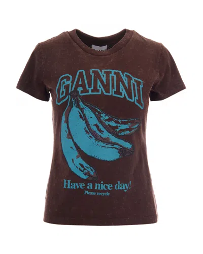 GANNI T-SHIRT BABY FIT BANANA