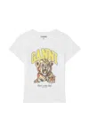 Ganni Organic Cotton T-shirt With Front Print