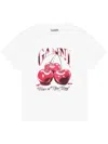 Ganni Basic Jersey Cherry Relaxed T-shirt In White
