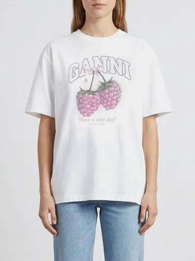 Ganni T-shirt Woman In White