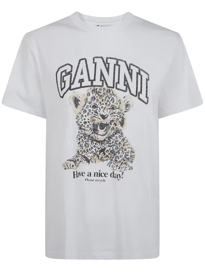 GANNI T-SHIRT RELAXED "BASIC JERSEY LEOPARD",T4124 099 943 LEOPARD