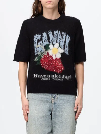 Ganni T-shirt Woman Color Black