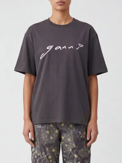 Ganni 티셔츠  여성 색상 그레이 In Black