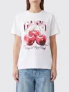 Ganni Basic Jersey Cherry Relaxed T-shirt In White