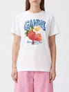 Ganni Womens Bright White Jersey Strawberry Printed Round-neck Cotton-jersey T-shirt In White