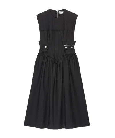 GANNI GANNI CORSET MIDI DRESS