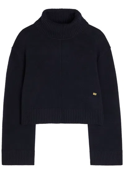 Ganni Turtle-neck Wool Jumper In Black