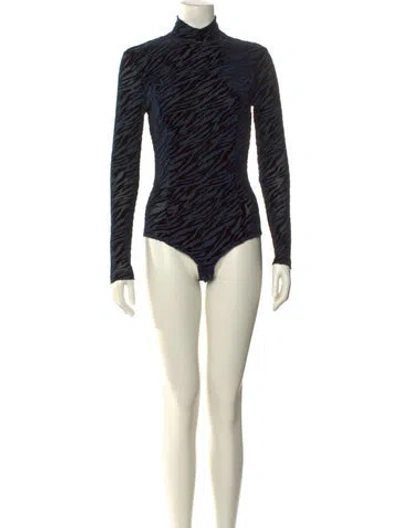 Pre-owned Ganni Turtleneck Long Sleeve Bodysuit In Multi