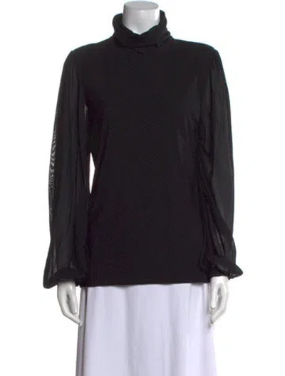 Pre-owned Ganni Turtleneck Long Sleeve Sweatshirt In Black