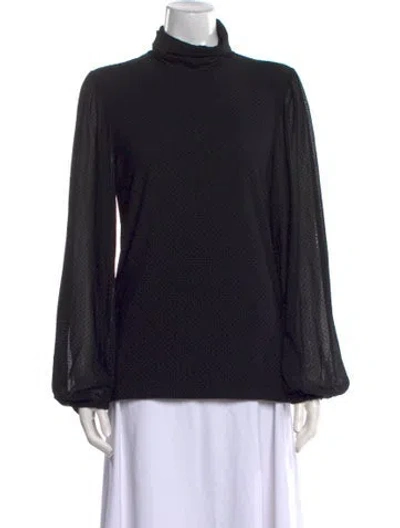 Pre-owned Ganni Turtleneck Long Sleeve Sweatshirt W/ Tags In Black