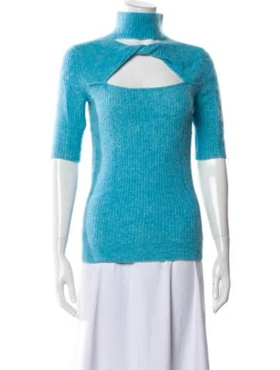 Pre-owned Ganni Turtleneck Sweater In Blue