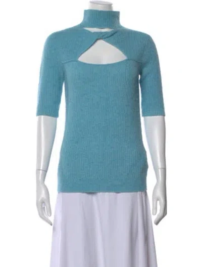 Pre-owned Ganni Turtleneck Sweater In Blue