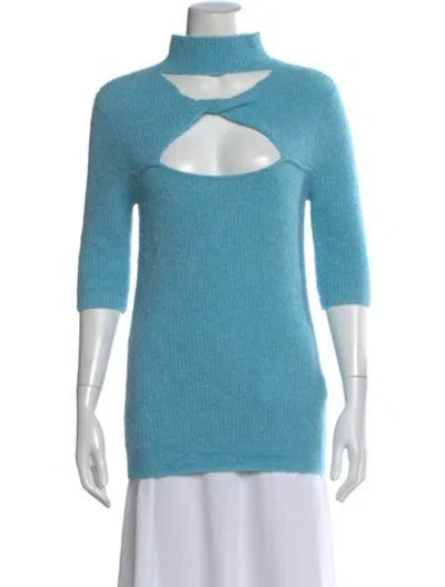 Pre-owned Ganni Turtleneck Sweater In Blue