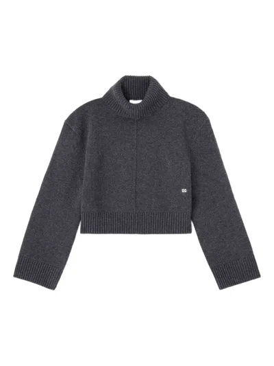 Ganni Turtleneck Sweater In Gray
