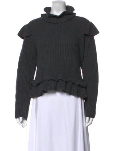 Pre-owned Ganni Turtleneck Sweater In Gray