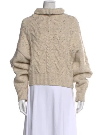 Pre-owned Ganni Turtleneck Sweater In Neutral