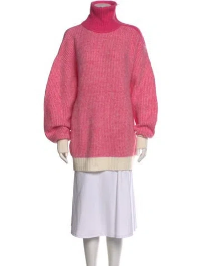 Pre-owned Ganni Turtleneck Sweater W/ Tags In Pink