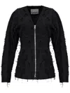 Ganni Tweed Blazer In Black