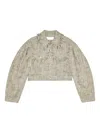 Ganni Tweed Jacket In Gray