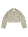 Ganni Tweed Jacket In Gray