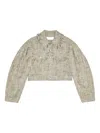 Ganni Tweed Jacket In Gray