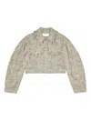 Ganni Tweed Jacket In Gray
