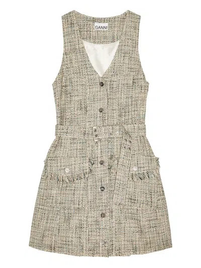 GANNI TWEED MINI DRESS