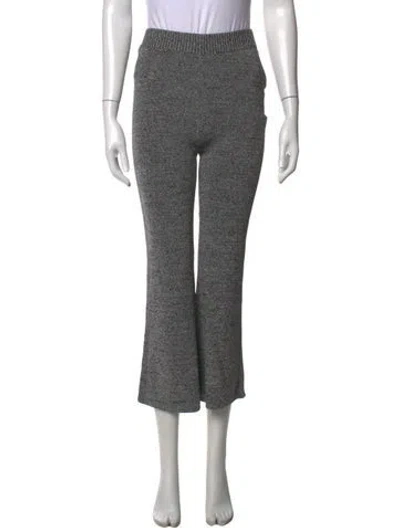 Pre-owned Ganni Tweed Pattern Flared Pants In Grey
