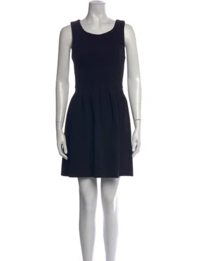 Pre-owned Ganni Tweed Pattern Mini Dress In Black
