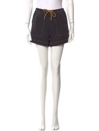Pre-owned Ganni Tweed Pattern Mini Shorts In Black