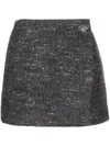 Ganni Wool-blend Mini Skirt In Grey