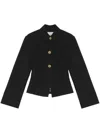 Ganni Technical Twill Blazer For In Black