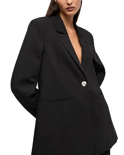 Ganni Twill Blazer In Black