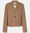 Ganni Twill Blazer In Brown