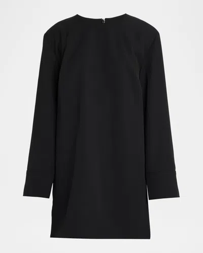 Ganni Twill Cape Dress In Black