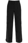 Ganni Twill Cargo Pants In Black