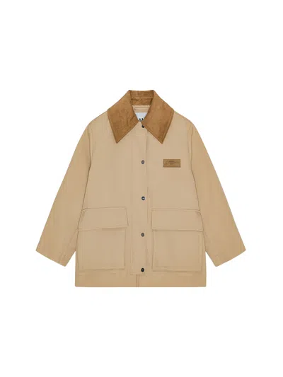 GANNI GANNI TWILL JACKET CAMEL