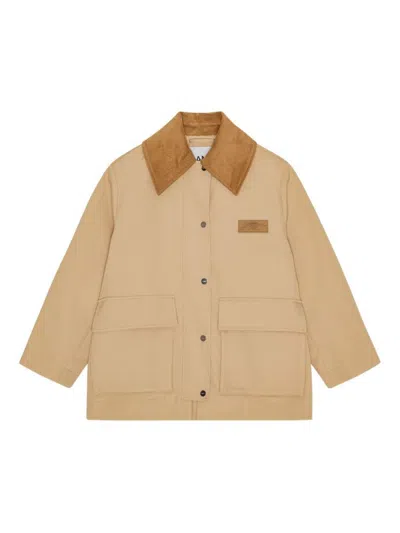 GANNI GANNI TWILL MIDI JACKET