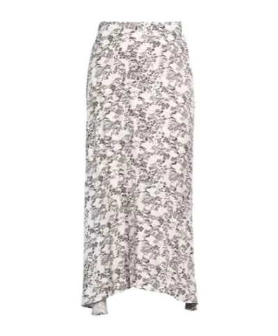 Ganni Twill Midi Skirt In Multi