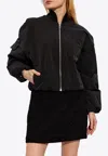 Ganni Women Overszied Short Bomber Jacket In Black
