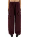 Ganni Womens Elasticated Multi-pocket Nylon Trousers Port Royale In Brown