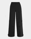 Ganni Twill Suiting Cargo Pants In Black