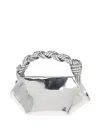 Ganni Twisted-handle Tote Bag In Silver